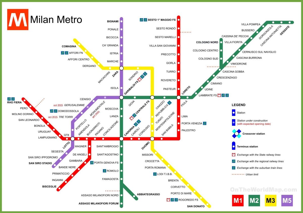 milano metro haritası