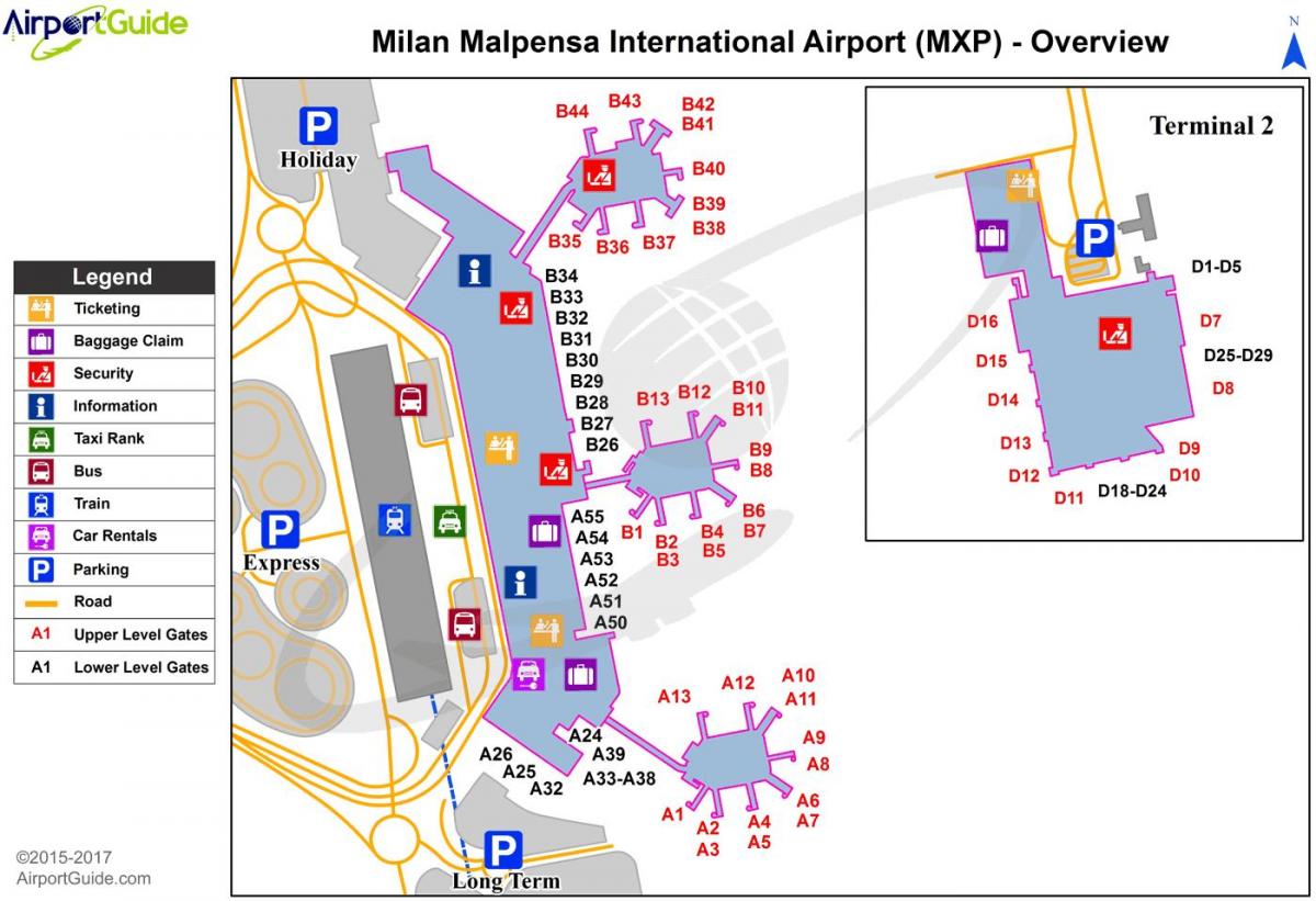 milano Havalimanı harita