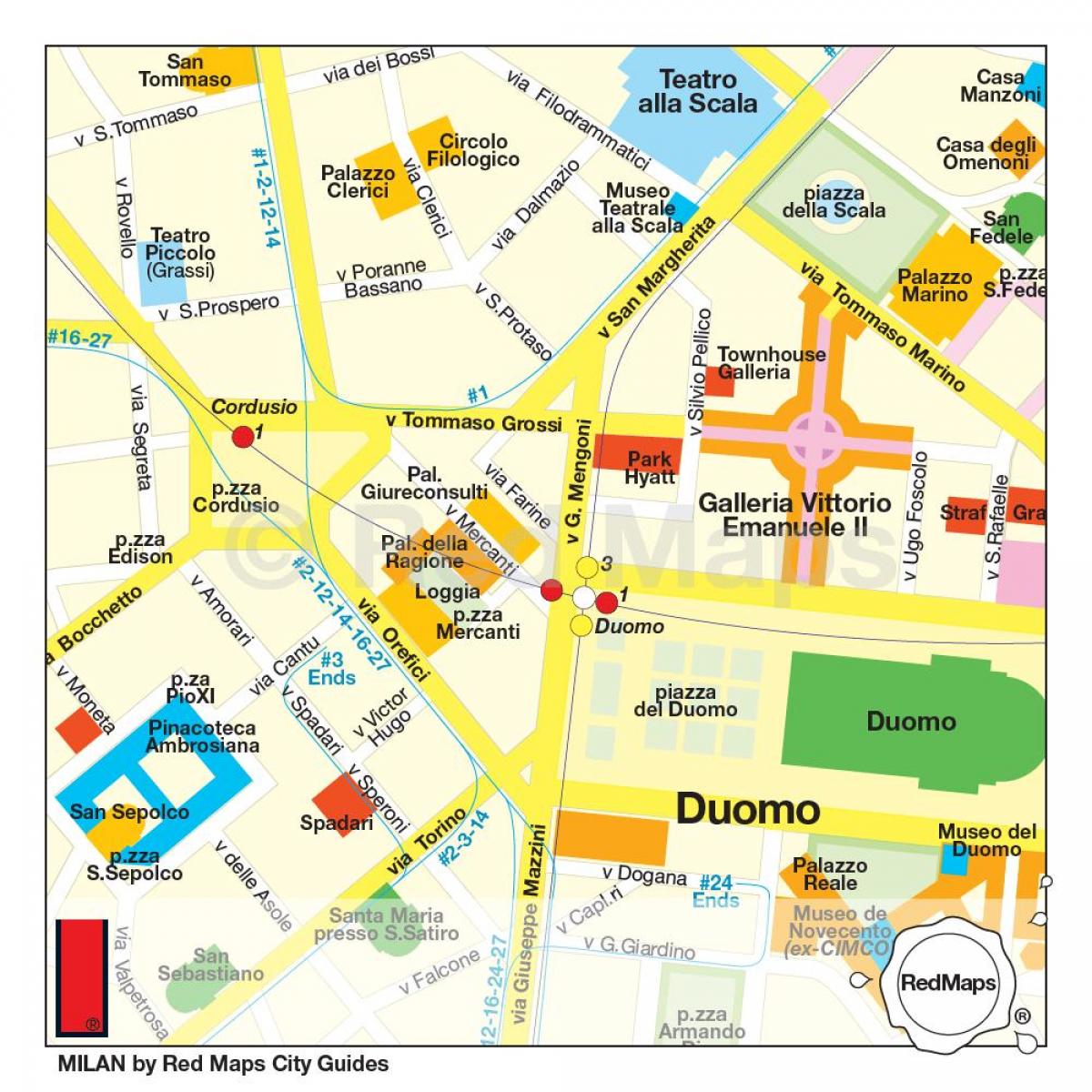 milan alışveriş sokak haritası 