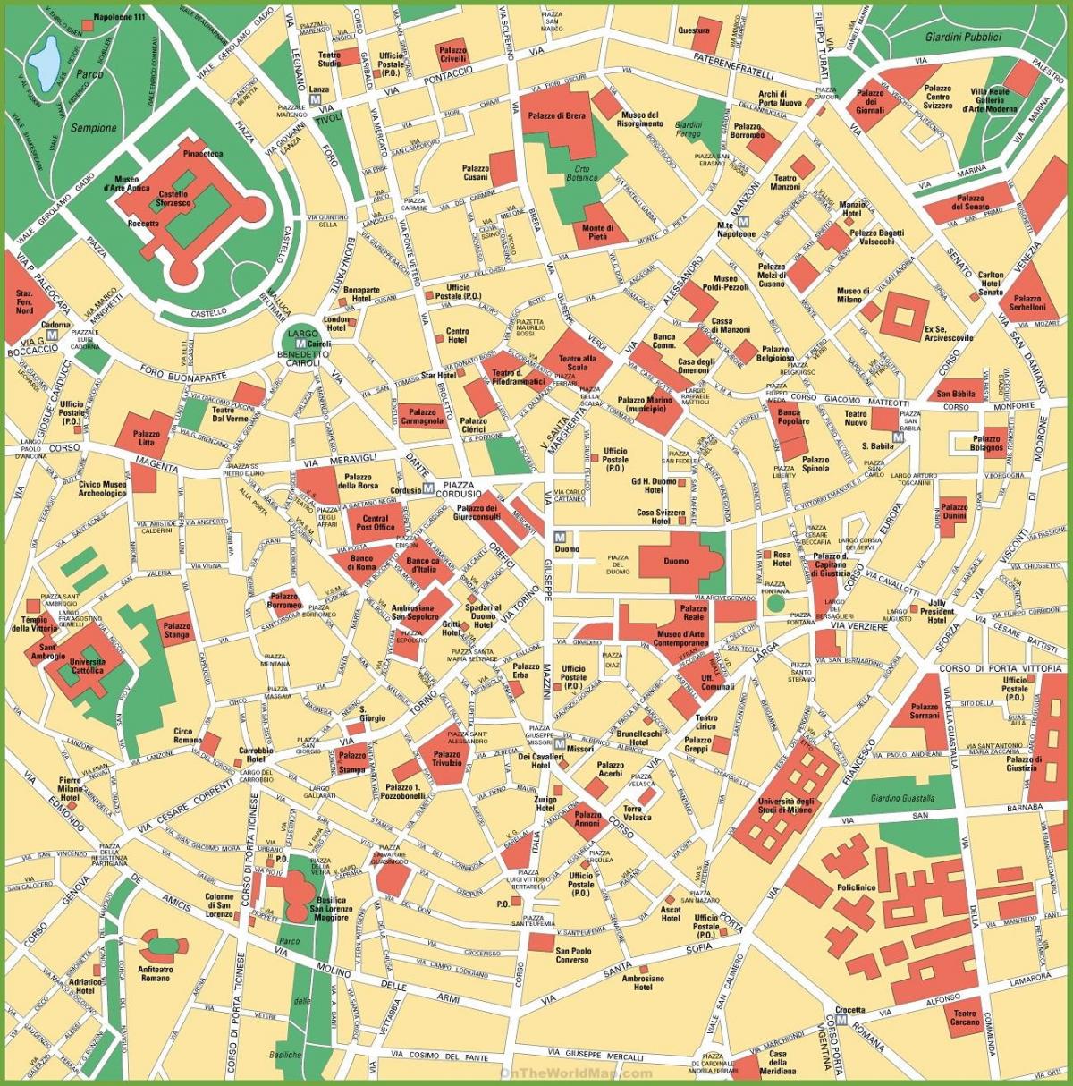 milan, İtalya şehir haritası 