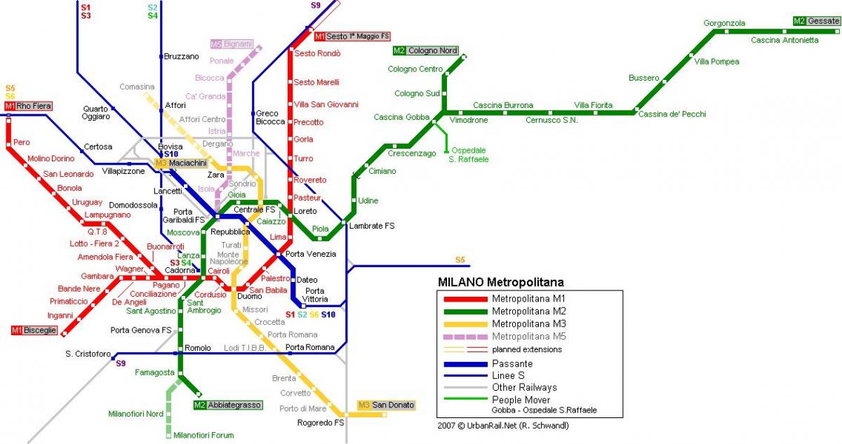 milan metro haritası 2016