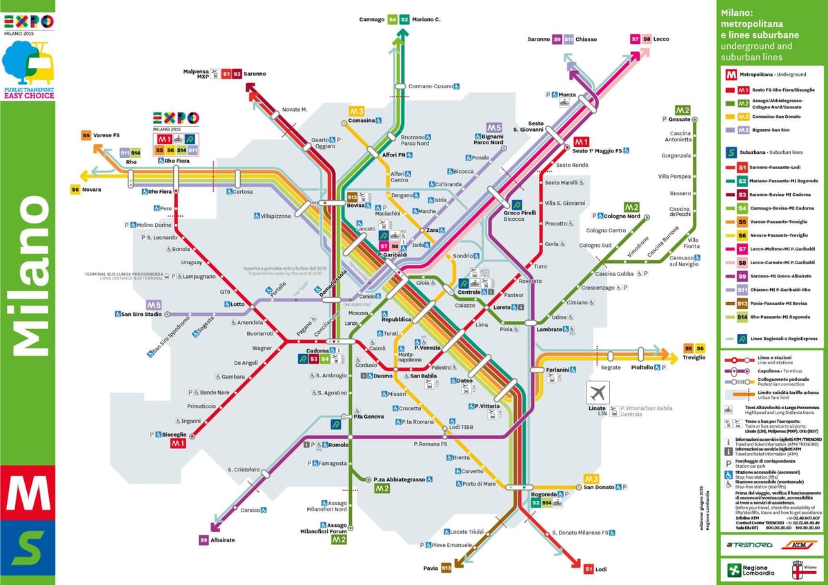 milano otobüs harita
