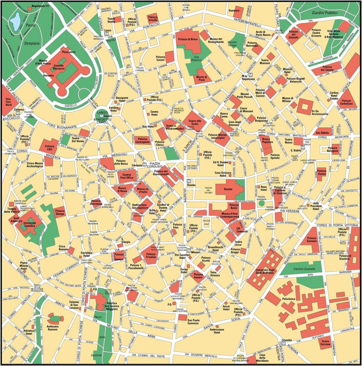 milan, İtalya şehir merkezi Haritayı göster