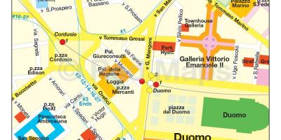 Milan alışveriş sokak haritası 
