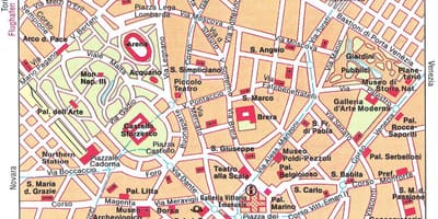 Milan İtalya harita turist