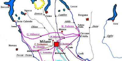 Milan şehir bölge haritası 